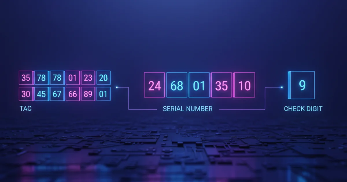 IMEI number structure TAC serial — TrackMobileIMEI.com